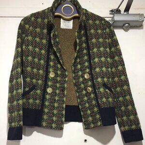 SPARROW DOUBLE BREAST LAMBSWOOL PATTERN SWEATER JACKETS SIZE S
